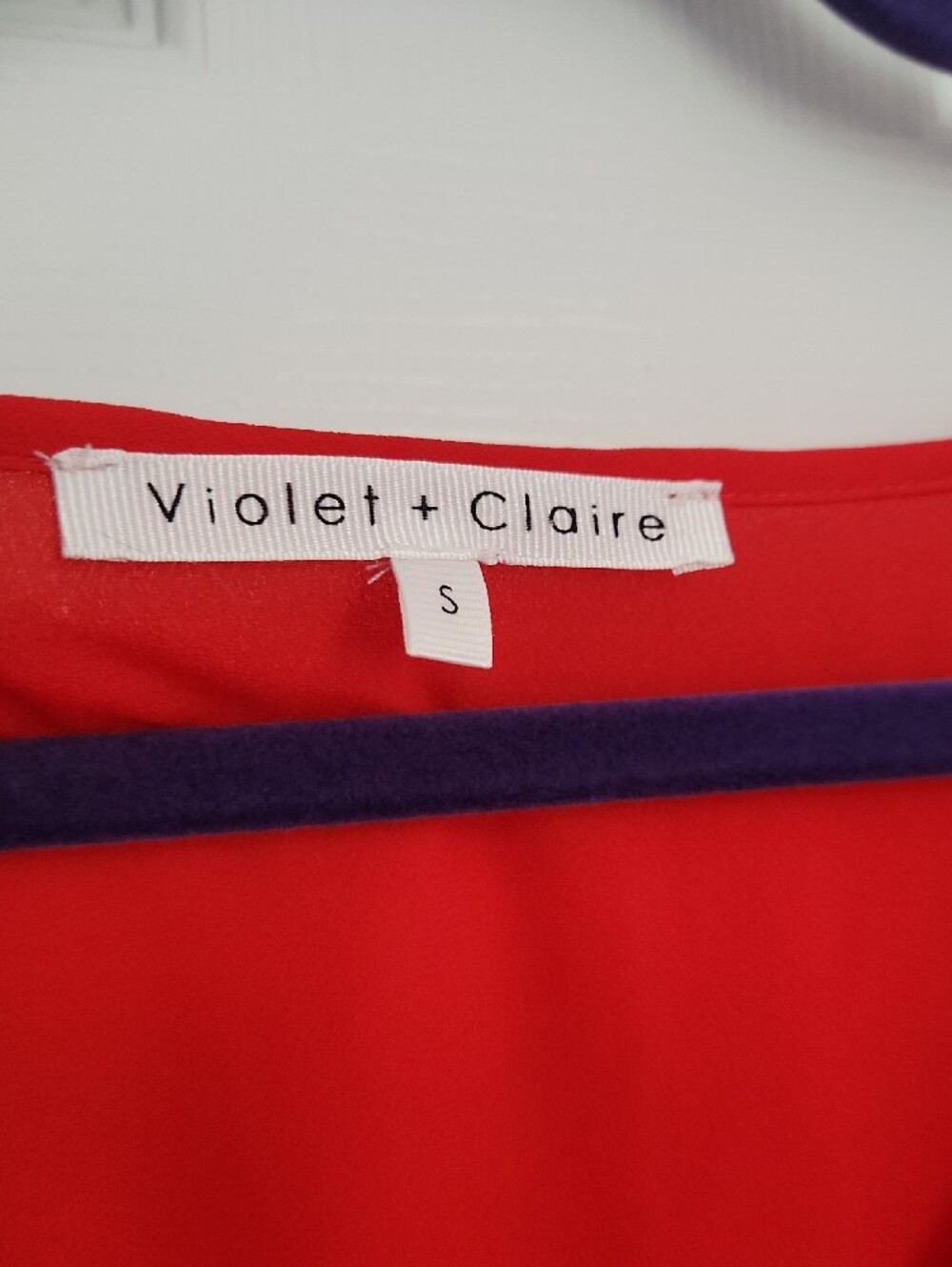 Chic Peasant Boho Hippie Violet & Claire Bright Coral V-Neck Bell Sleeve Tunic - Picture 2 of 4
